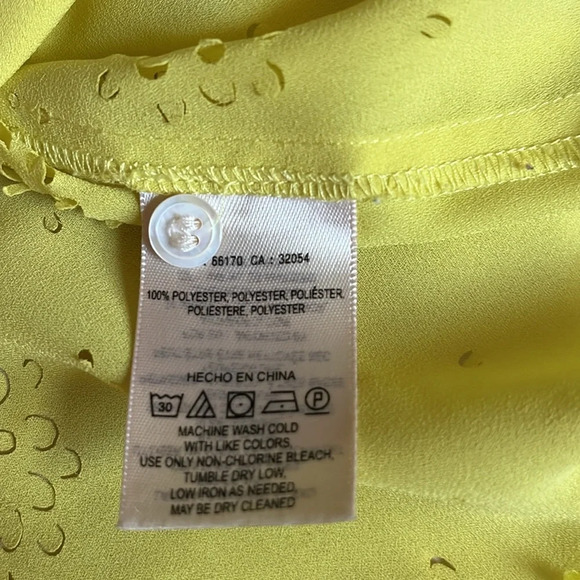 Anthropologie Vanessa Virginia Fieldbloom Peasant Blouse Yellow; Size 4 - Picture 7 of 8